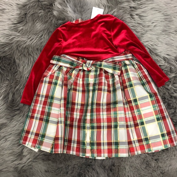 Iris & Ivy | Girl's Formal Plaid Holiday Dress | Red & Green | Size 24M - Picture 3 of 4